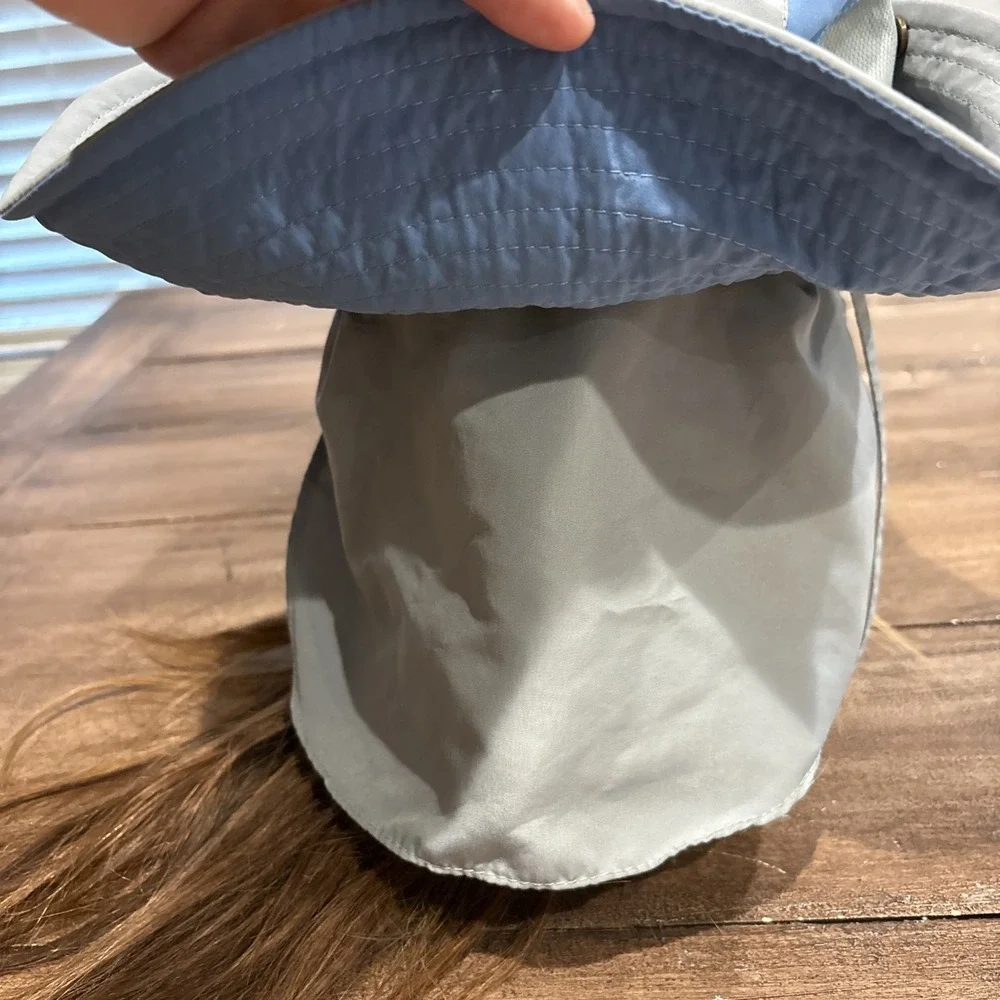 MAGELLAN Floatable Blue/GrayFishing Boonie Hat w/Chin Strap And Sun Shield